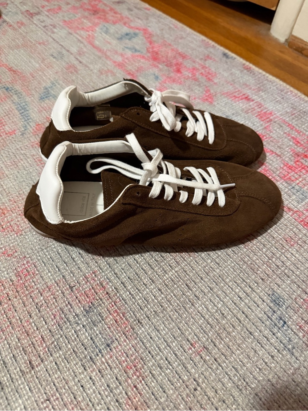 Women’s Brown Suede Lace-Up Sneakers - Picture 2 of 3